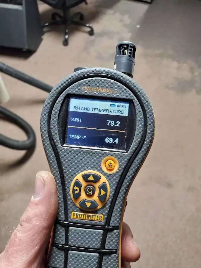 Moisture meter humidity assessment for Fire & Smoke Damage Restoration in Salisbury